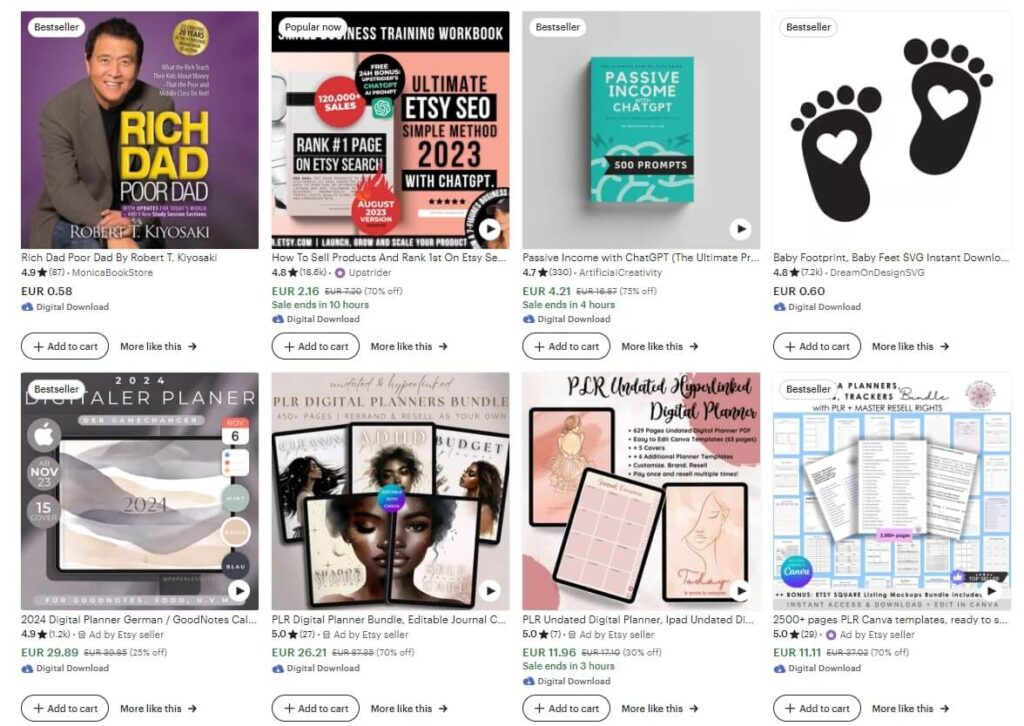 Digital Products on Etsy